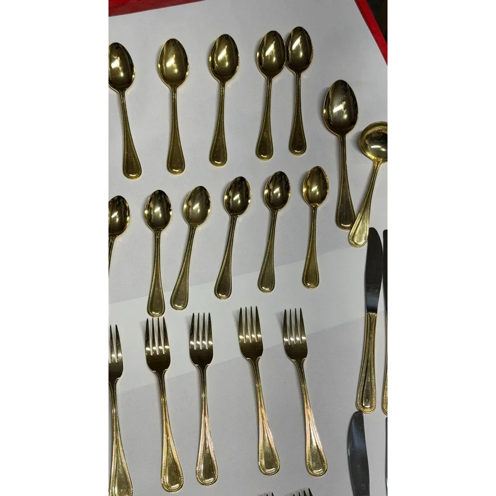 Melissa B Japan‎ Gold Flatware Set 39-Pc Stainless Steel Vintage